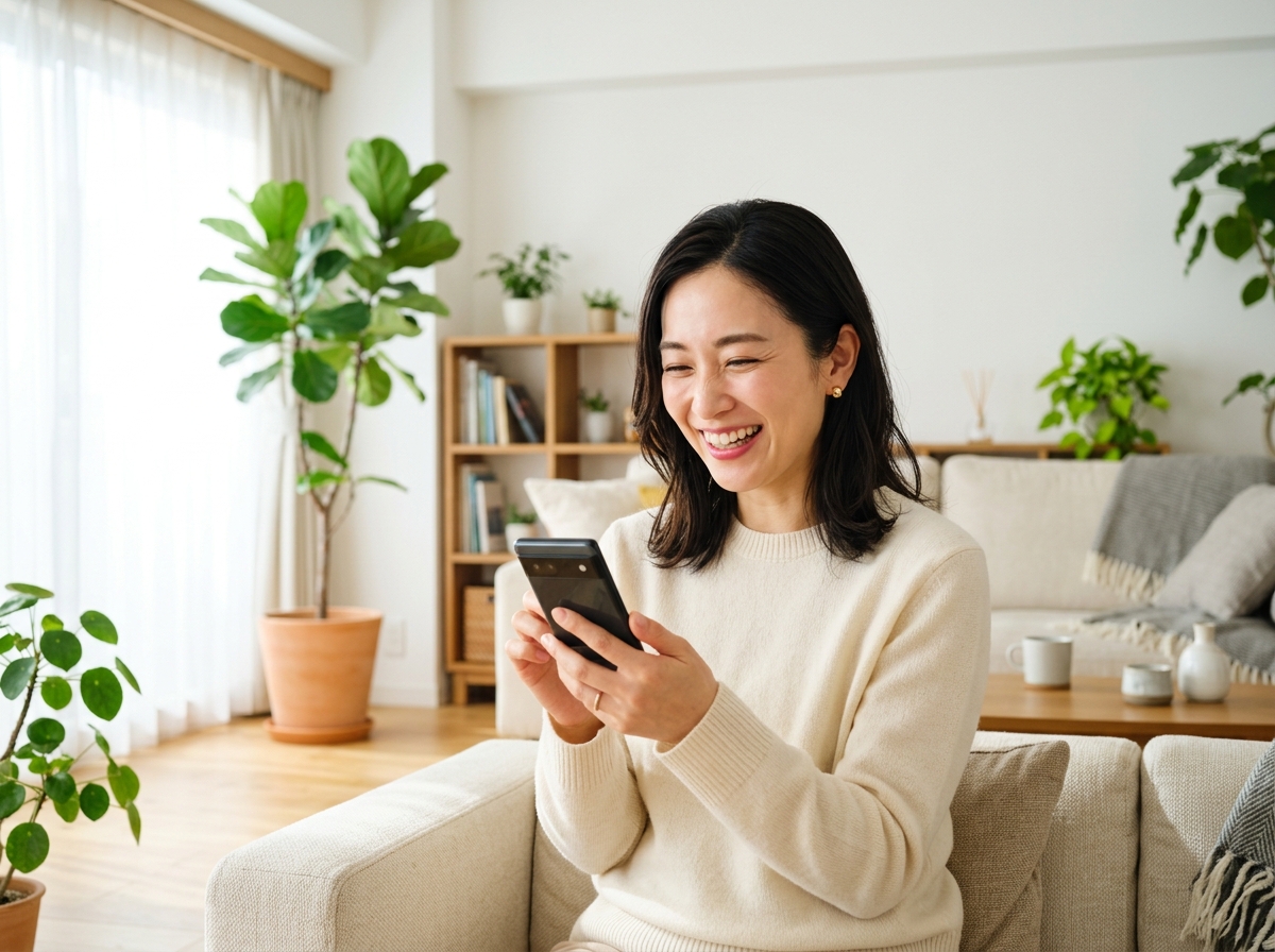 LINEの安否通知を確認して安心するご家族